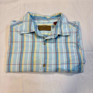 Clearwater Outfitters Plaid Short Sleeve Button Down Shirt Preppy Coastal Mens L